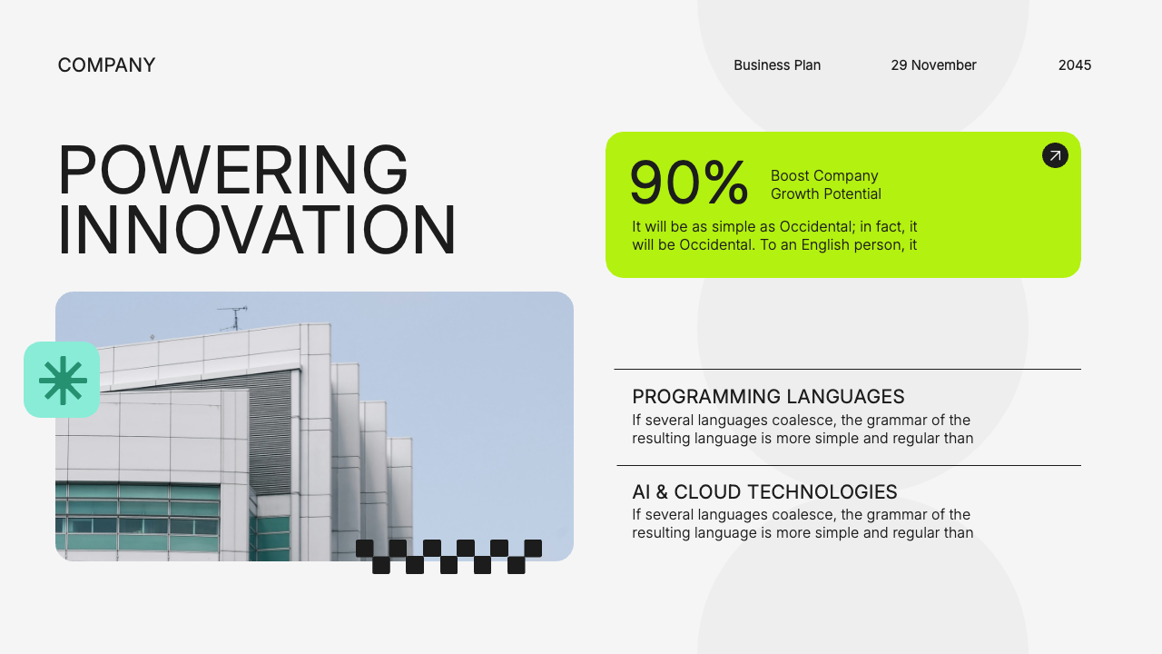 White Green Blue Modern Business Plan Presentation, Presentation Templates