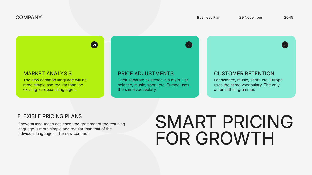 White Green Blue Modern Business Plan Presentation, Presentation Templates