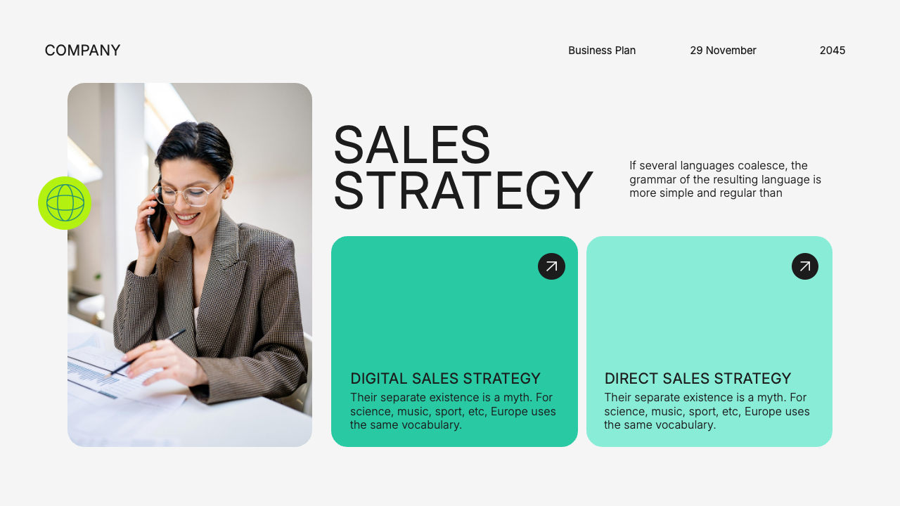 White Green Blue Modern Business Plan Presentation, Presentation Templates