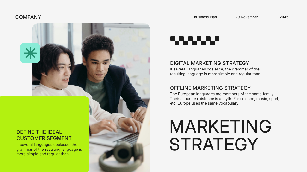 White Green Blue Modern Business Plan Presentation, Presentation Templates