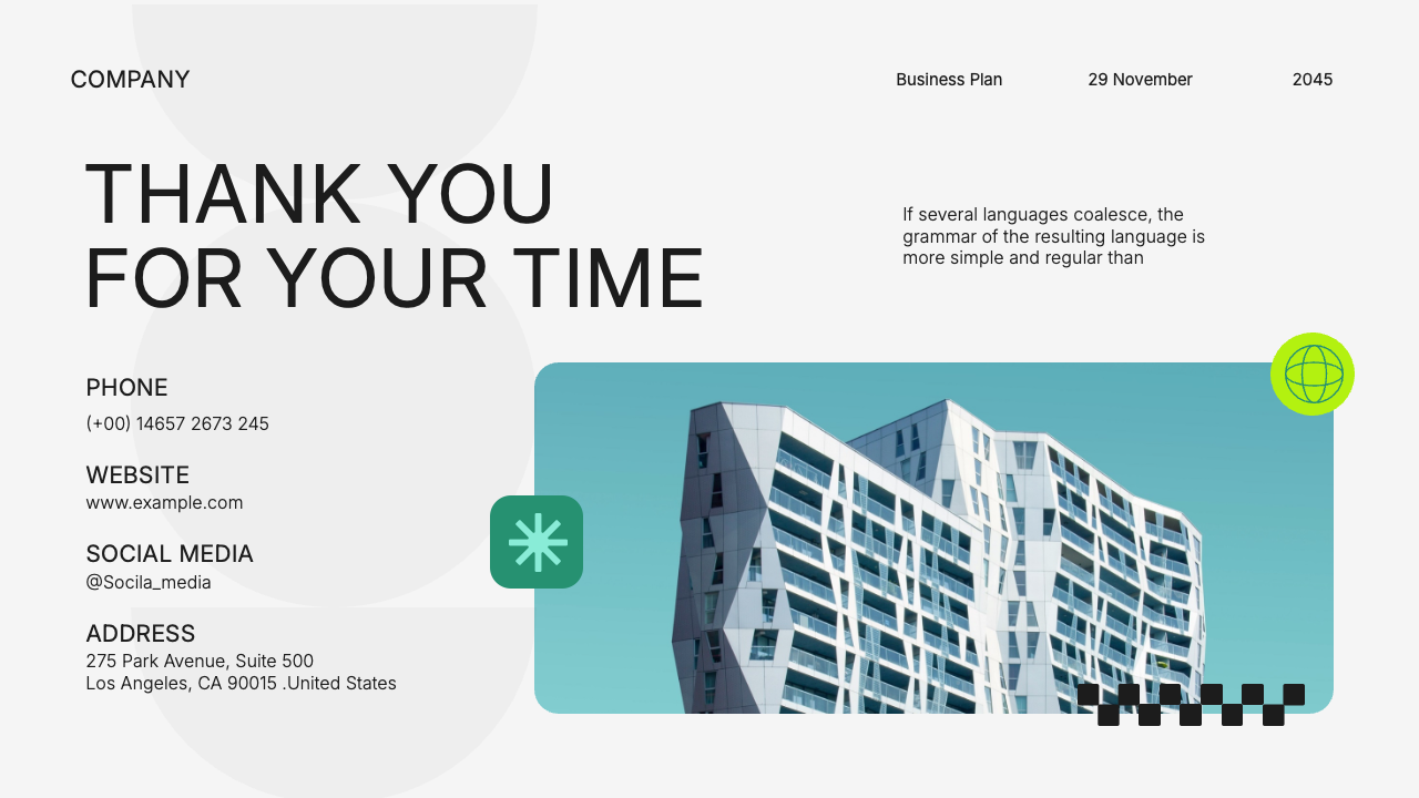 White Green Blue Modern Business Plan Presentation, Presentation Templates