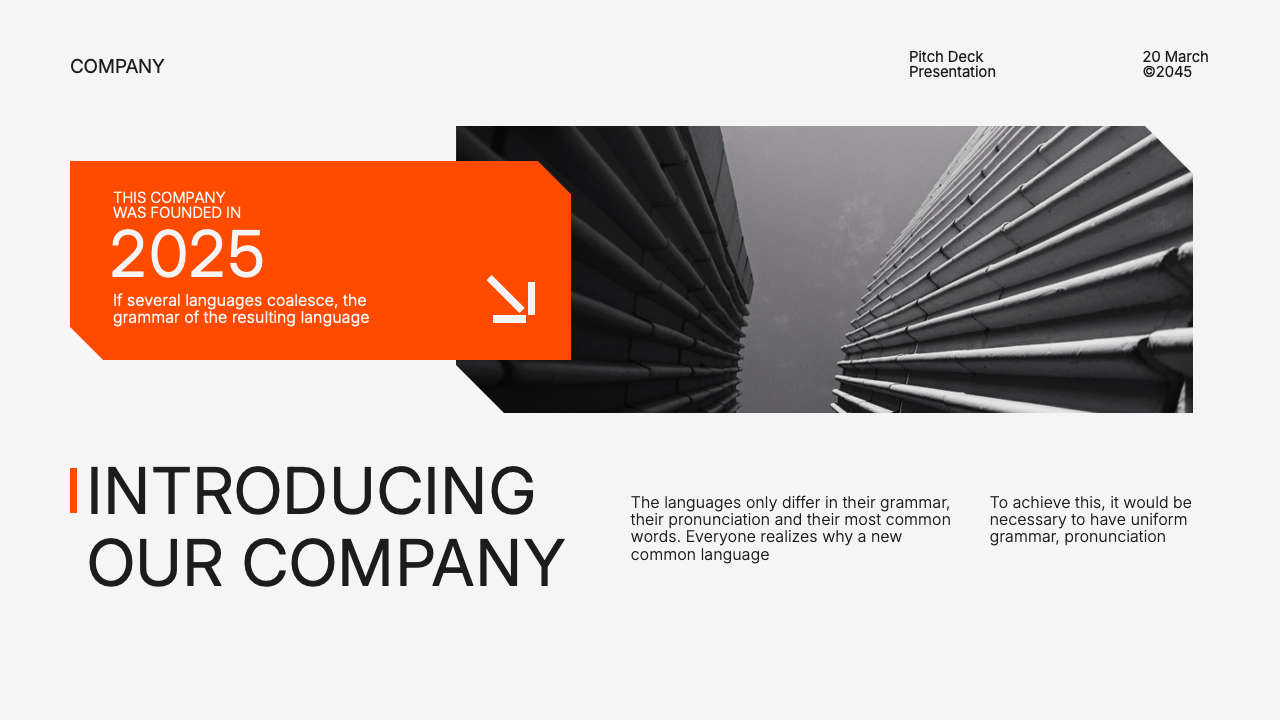 White Orange Minimalist Modern Pitch Deck Presentation, Presentation ...