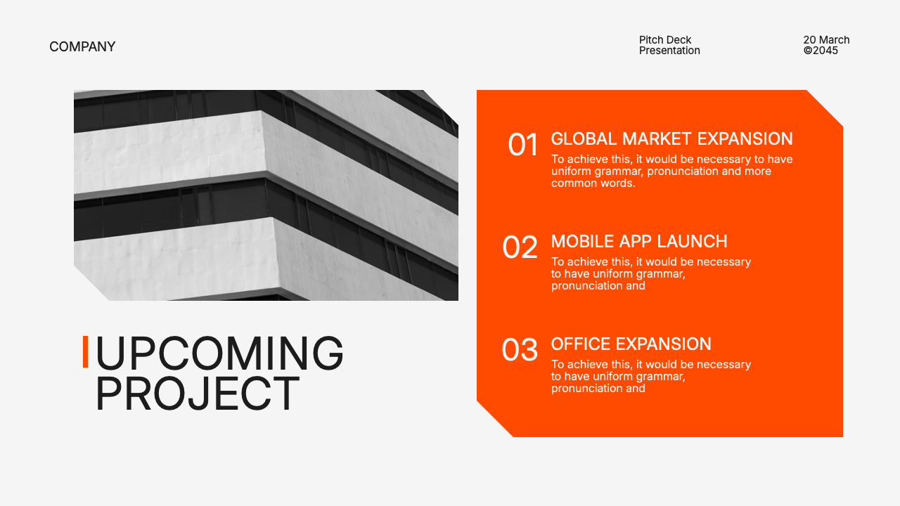 White Orange Minimalist Modern Pitch Deck Presentation, Presentation ...