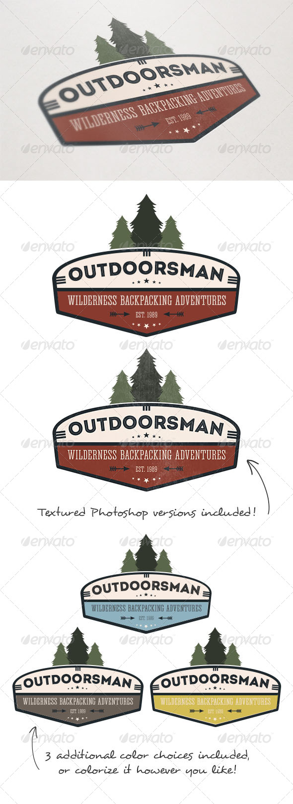 Outdoorsman Backpacking Logo by MakeMediaCo GraphicRiver