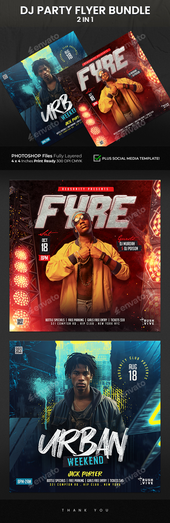 DJ Party Flyer Bundle 2 in 1