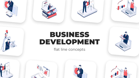 Business Development - Isometric Concepts Elements template preview