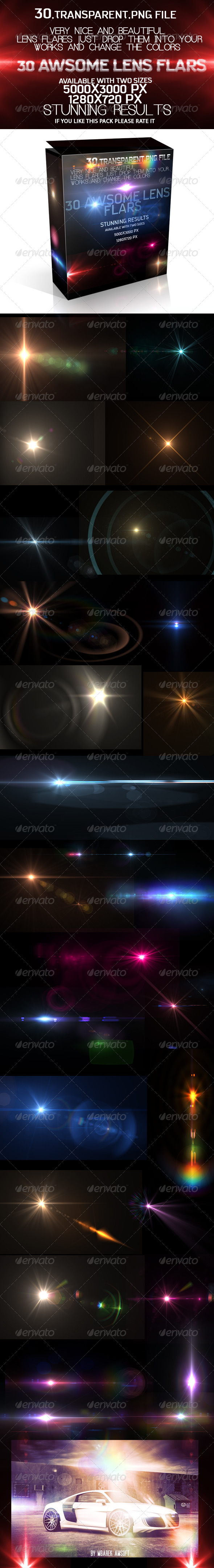 30 Awsome Lens Flare - Abstract Backgrounds