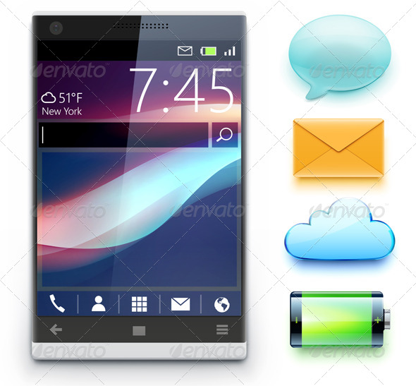 Modern Cellphone - Technology Conceptual