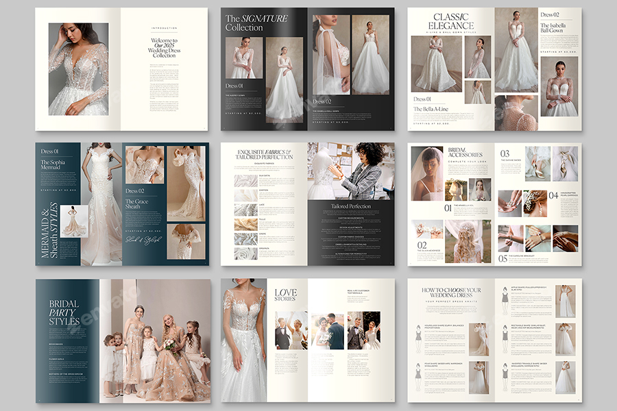 Wedding Dress Catalog Template, Print Templates GraphicRiver