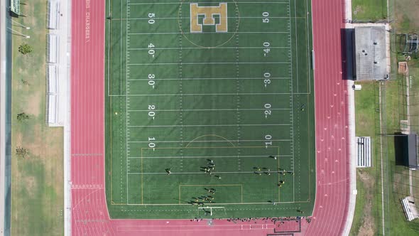 Flying Above A Football Practice