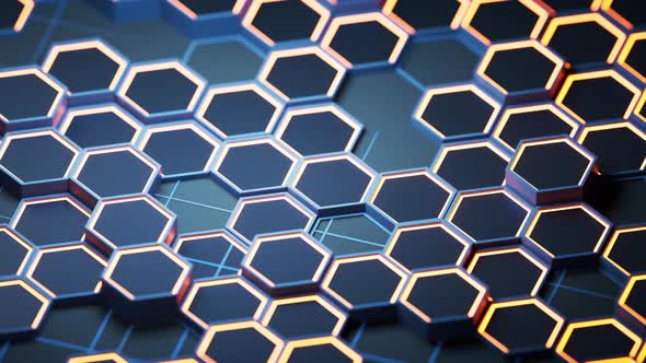 Metallic hexagon material background alt