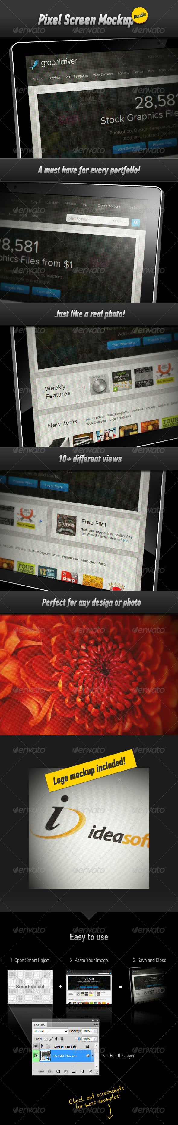 Pixel Screen Mock-up Bundle