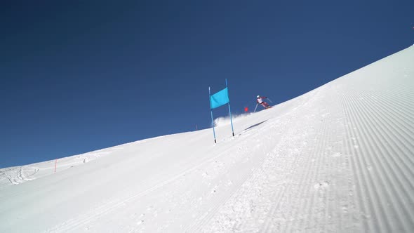 Professional Ski Racer Skiing Super G