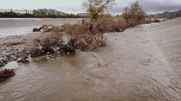 Flood Damage In Los Angeles River alt