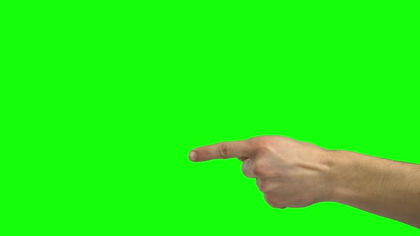 Arm of Guy Showing Two Paragraphs. Green Screen. Close Up alt