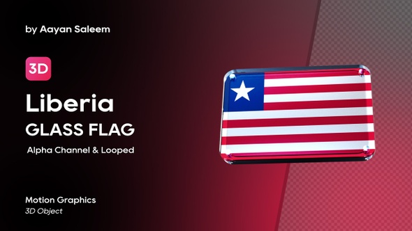 Liberia Flag 3D Glass Badge alt