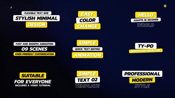 Box-Text Titles  AE Titles template preview