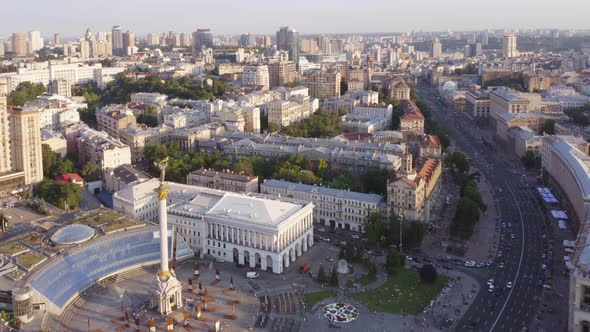Aerial View of Cityscape with Independence Monument alt