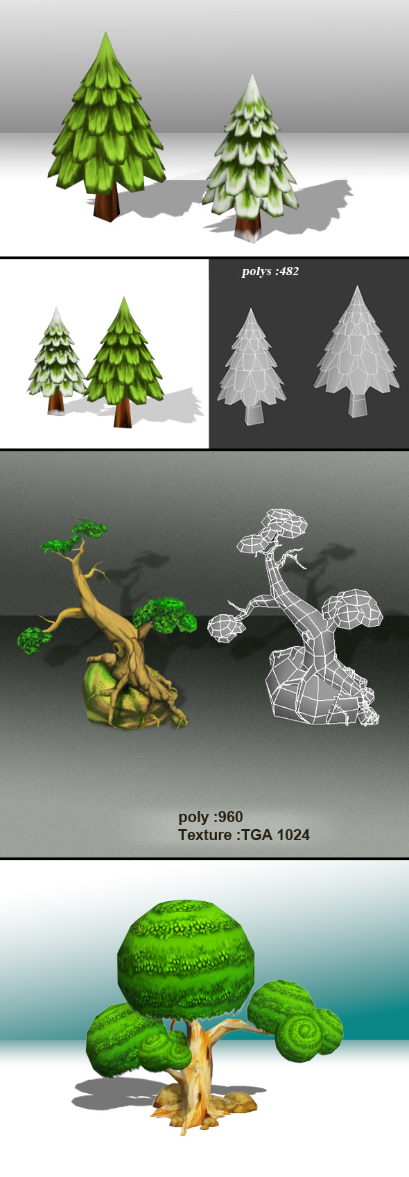 Tree Low Poly-Pack - 3Docean 5229313