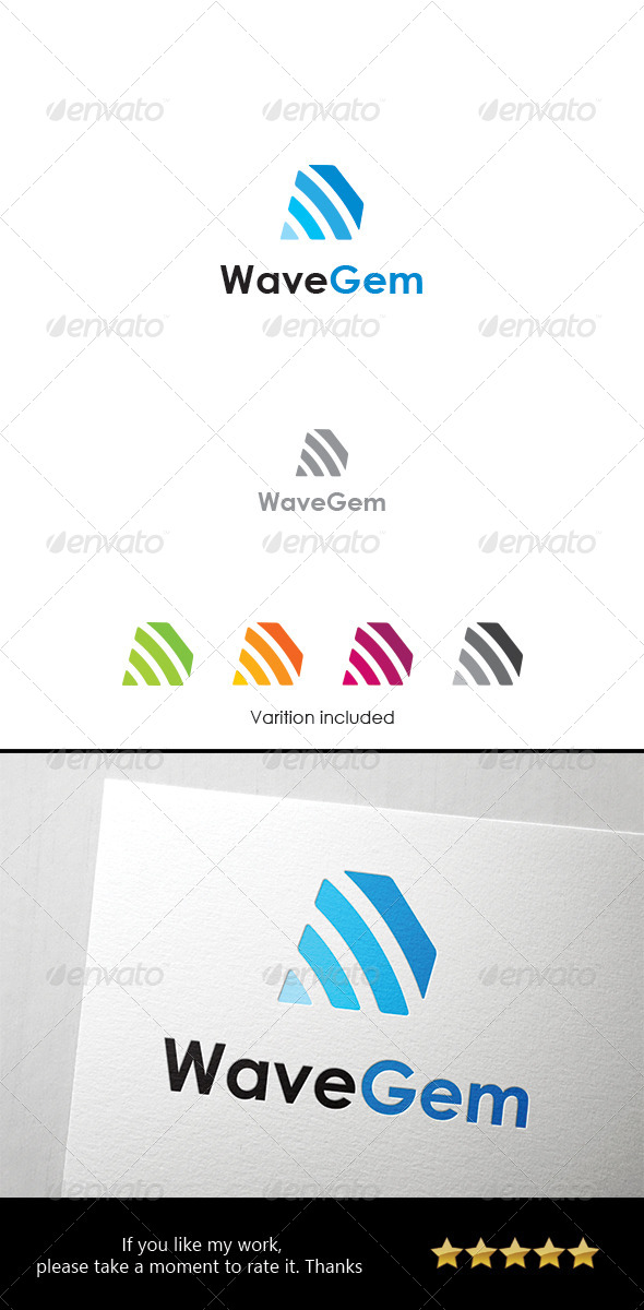 Wave Gem Logo - Objects Logo Templates