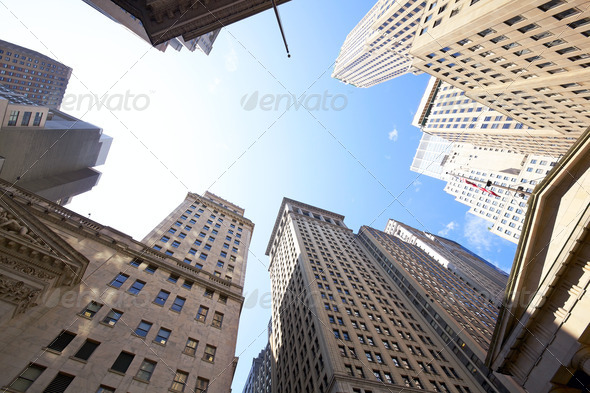 Wall Street buildings - Stock Photo - Images