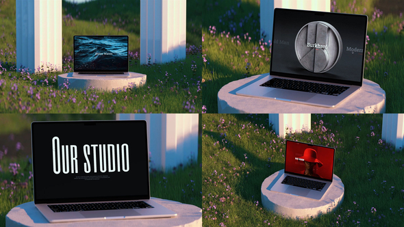 Nature Laptop Mockup Premiere Pro template preview