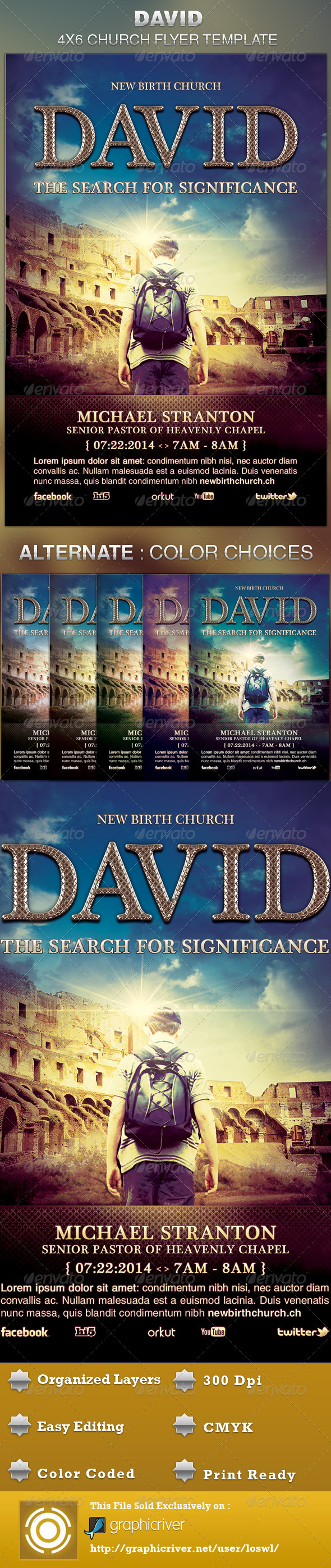 David Church Flyer Template - Church Flyers