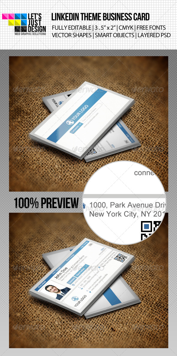 LinkedIn Social Network Business Card - Creative Business Cards