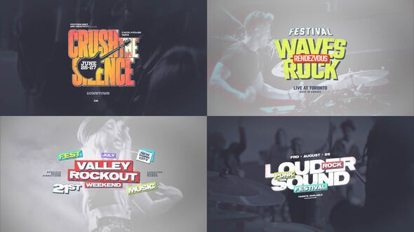 Grunge Kinetic Rock Titles Titles template preview