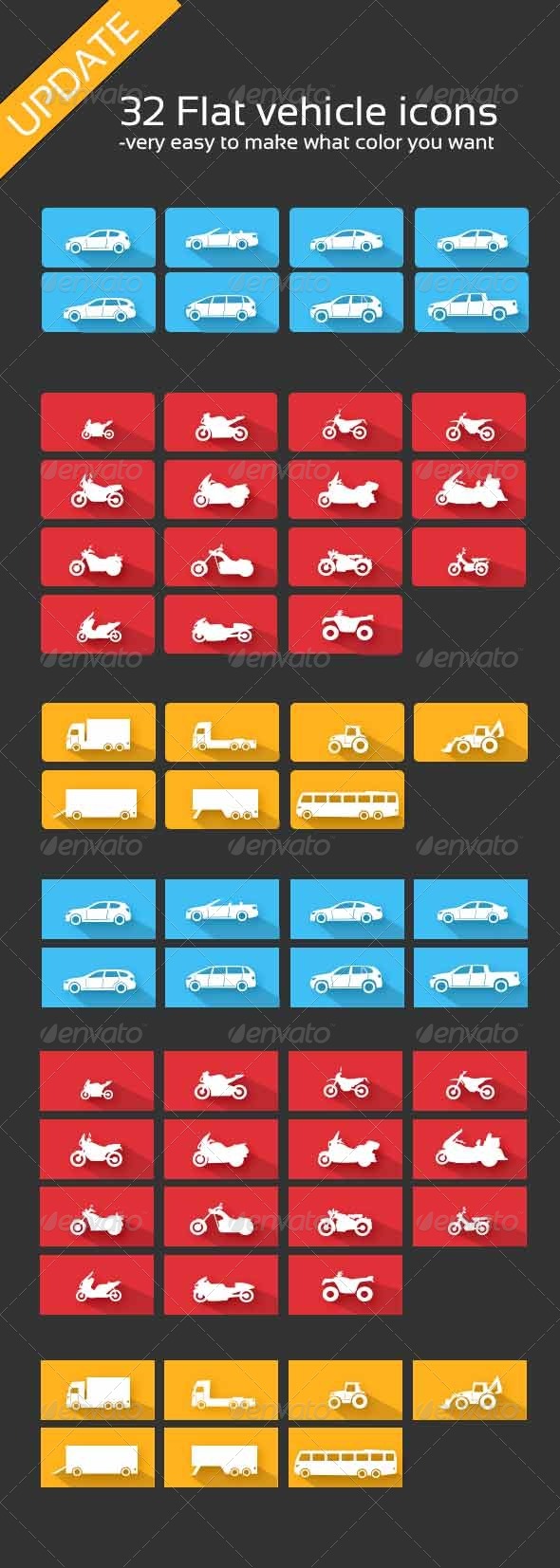 Vehicle Icons - Man-made objects Objects