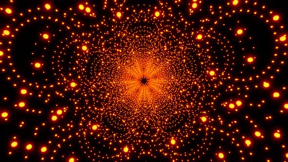 Orange Glitter Kaleidoscope Seamless Animation on Black Background ...