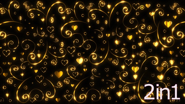 4k Gold Heart Background