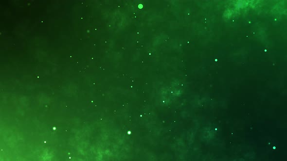 Toxic green background with chaotic flying particles