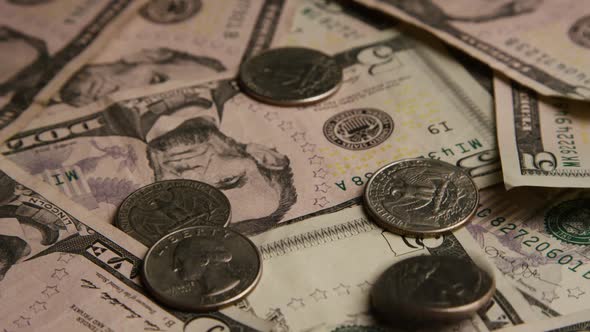 Rotating shot of American currency alt