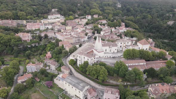 Sintra National Palace or Town Palace, landmark royal building of Sintra, Portugal alt