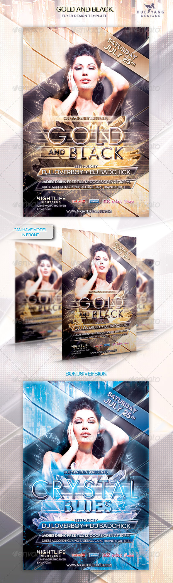 Gold and Black Flyer Template - Clubs & Parties Events