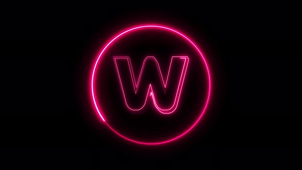 Glowing neon font. pink color glowing neon letter. Vd 495