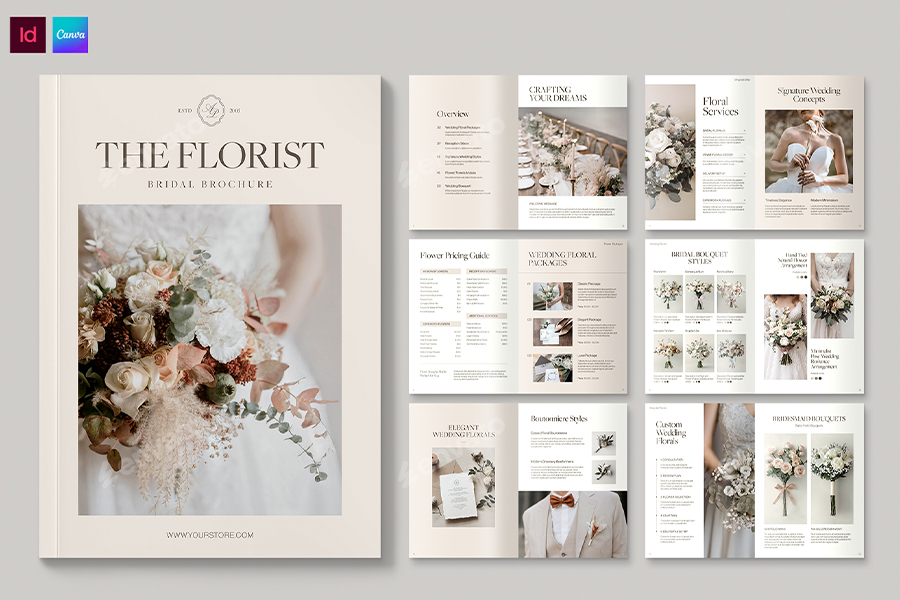 Florist Catalog & Brochure Template, Print Templates GraphicRiver