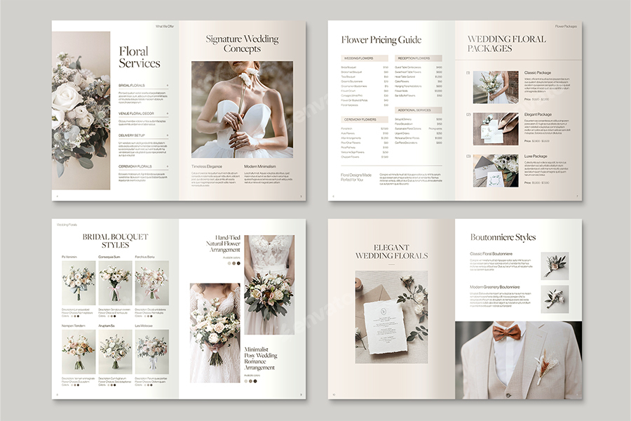 Florist Catalog & Brochure Template, Print Templates GraphicRiver