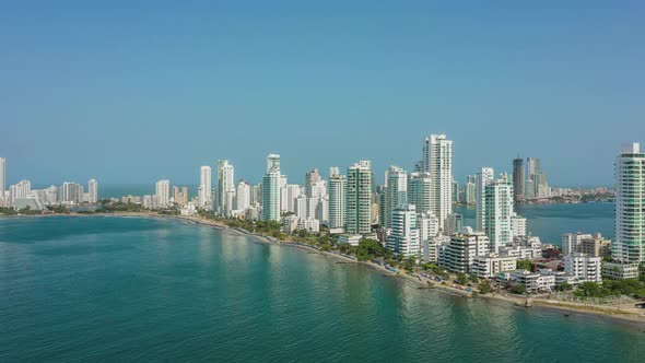 The Cartagena Modern City Colombia Hyperlapse Aerial View alt