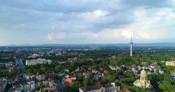 Aerial Cityscape of Mannheim, Germany Cityscape