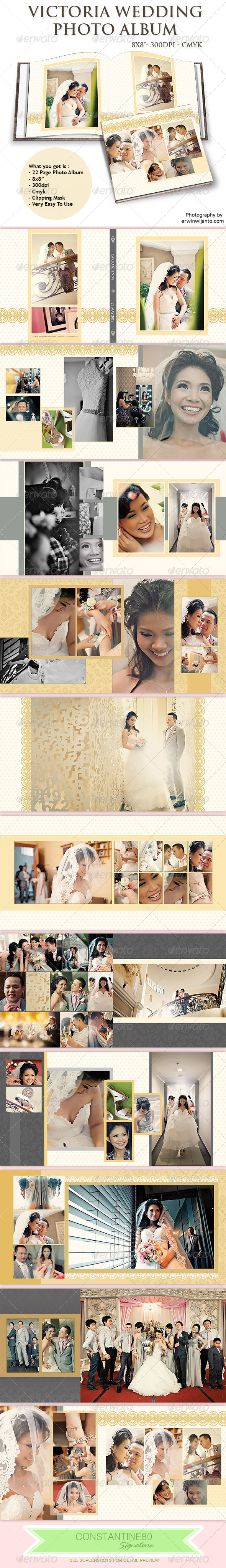 Victoria Wedding Photo Album - Photo Albums Print Templates