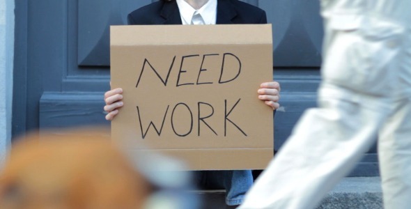 Unemployed Businessman On the Street alt