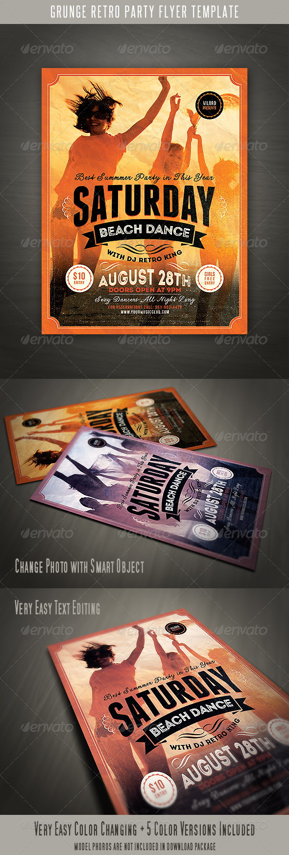 Grunge Retro Party Flyer - Events Flyers