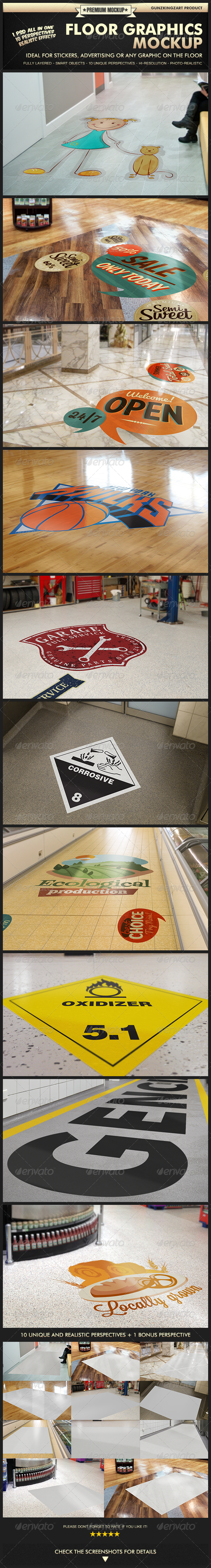 Download Floor Graphics Mockup - Premium Kit by GunzKingzArt | GraphicRiver