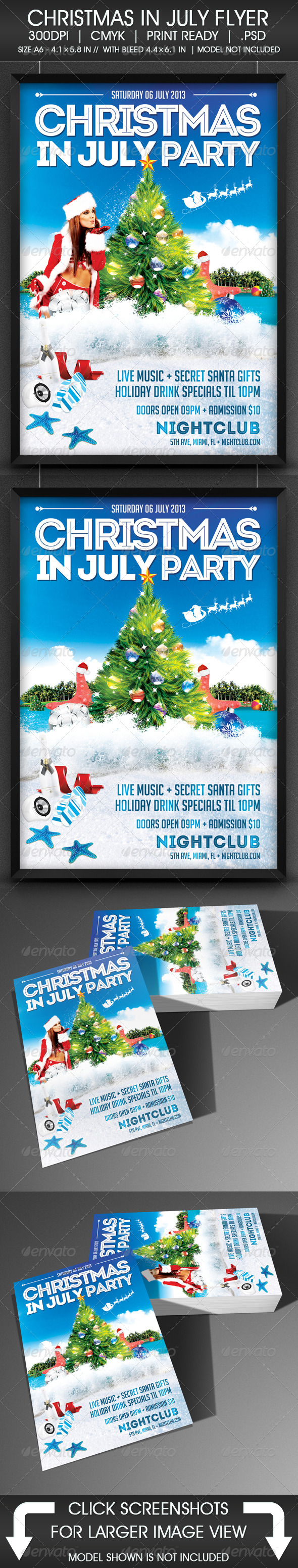 Christmas In July Flyer - Events Flyers