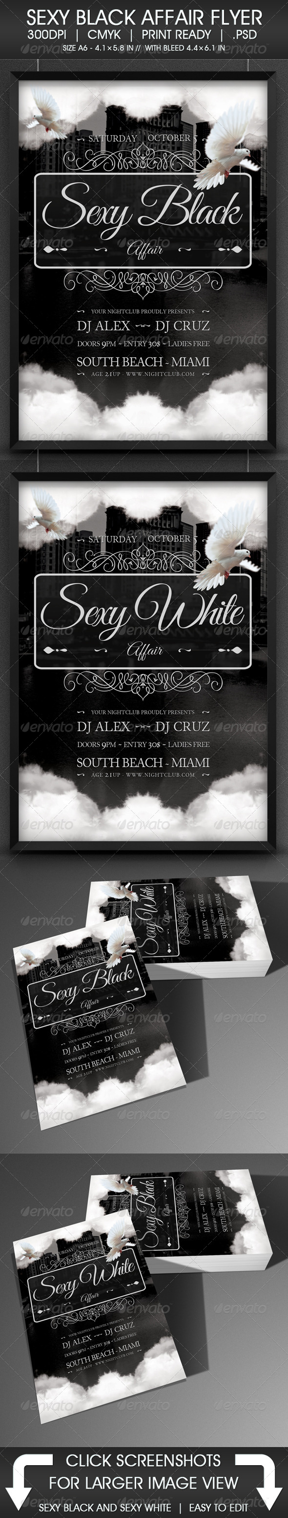 Sexy Black Affair Flyer - Events Flyers