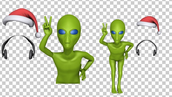 Ufo Alien Showing The Peace Sign (6-Pack)
