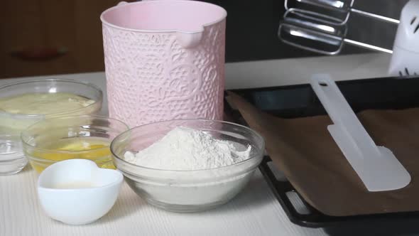 Cake Ingredients. Spread Out On The Table. Preparing A Cake Dairy Girl. alt