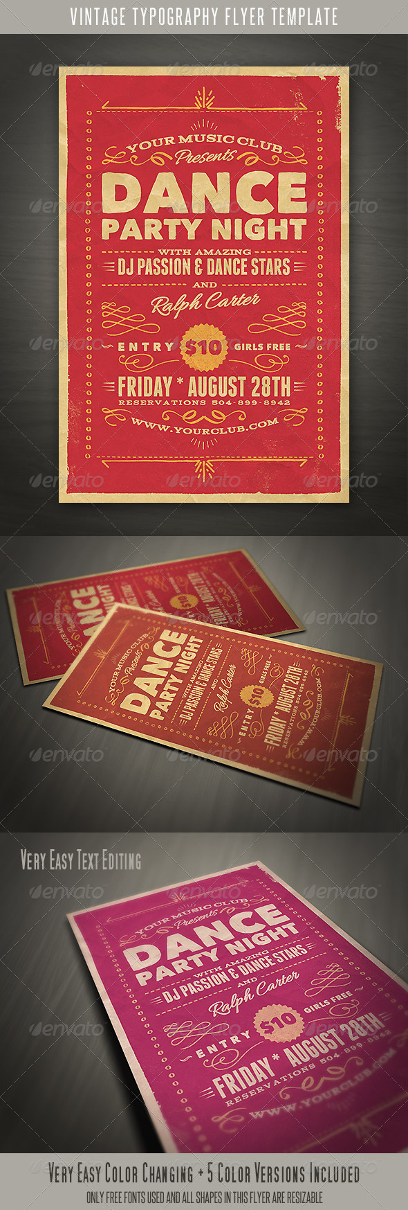 Vintage Style Typography Flyer - Events Flyers